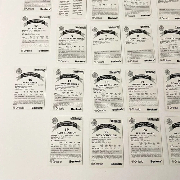 1992 10th Anniversary  Edition Toronto Blue Jays Fire Safety Cards - Picture 16 of 16